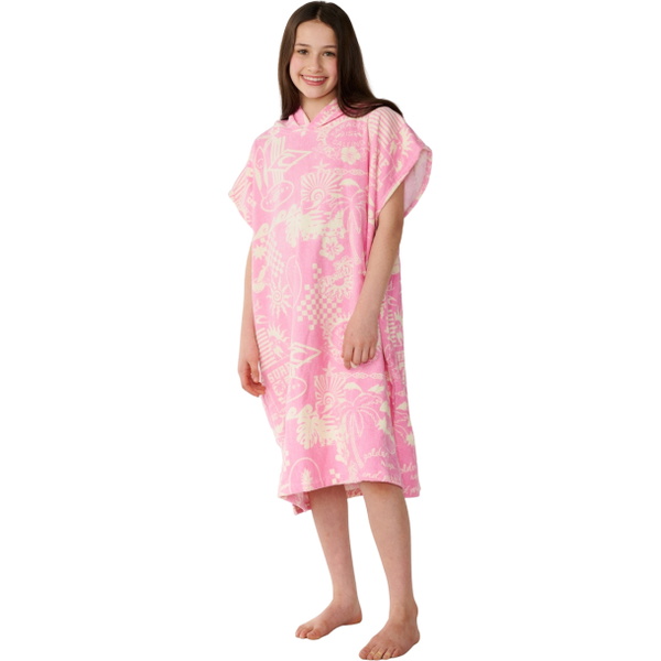 2026 Rip Curl Junior Mixed Hooded Towel 00GGTO - Natural / Pink